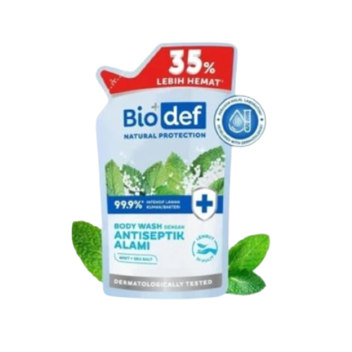 Biodef Body Wash dengan Antiseptik Alami Mint + Sea Salt