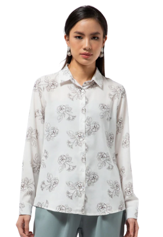 Long Sleeve Printed Blouse 1