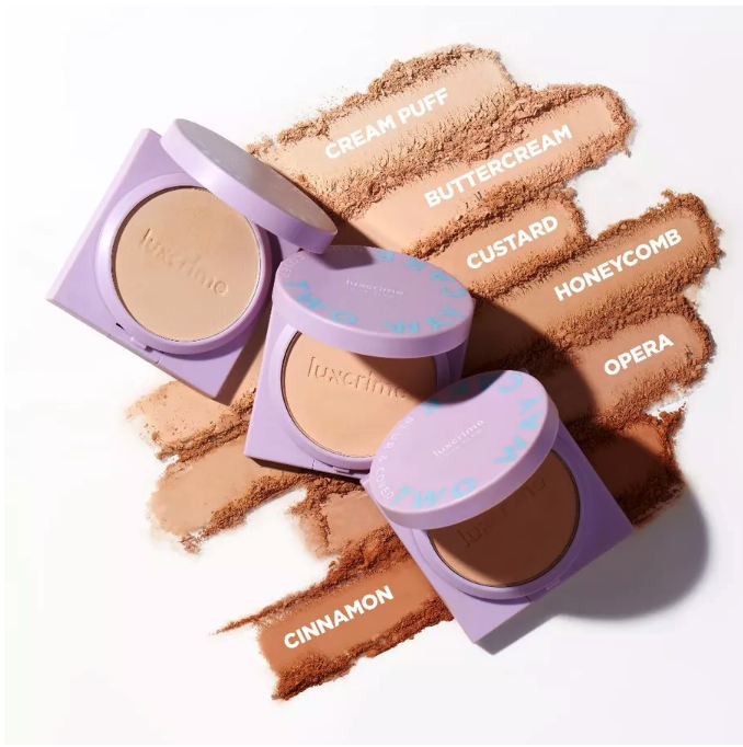 Luxury Cantika Indonesia Luxcrime Blur & Cover Two Way Cake Silk Glow Buttercream