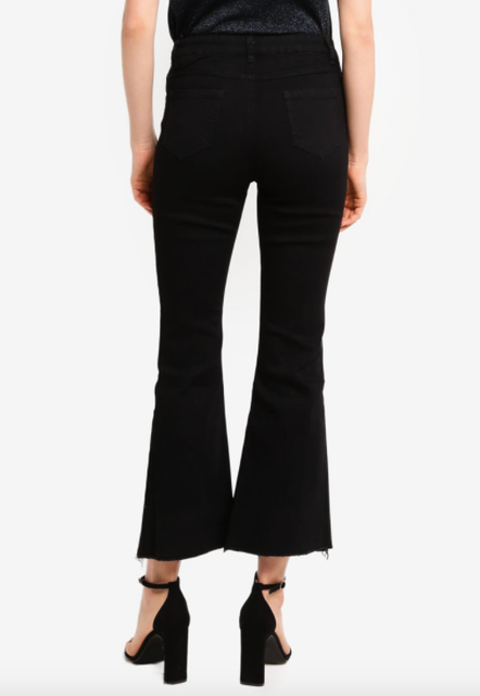 Flare Capri Pants with Shoelace Cuff Details 2