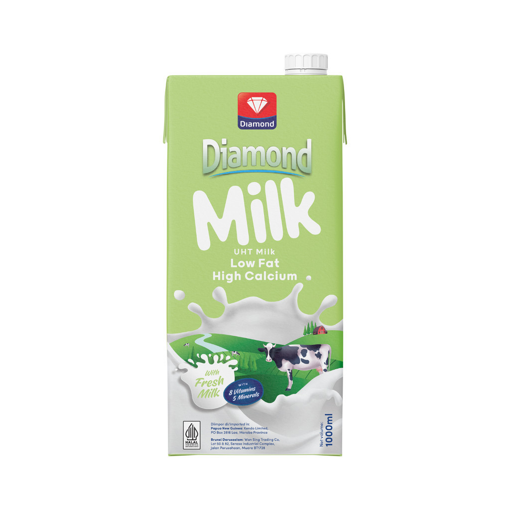 Diamond Milk Susu UHT Low Fat Hi Calcium 1L