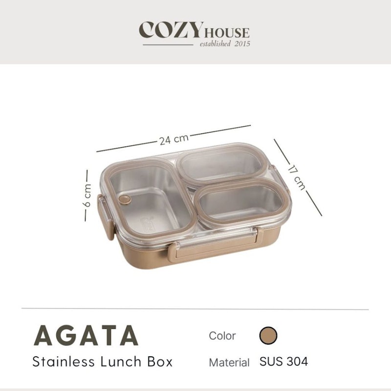 AGATA Stainless Lunch Box 3 Sekat 2