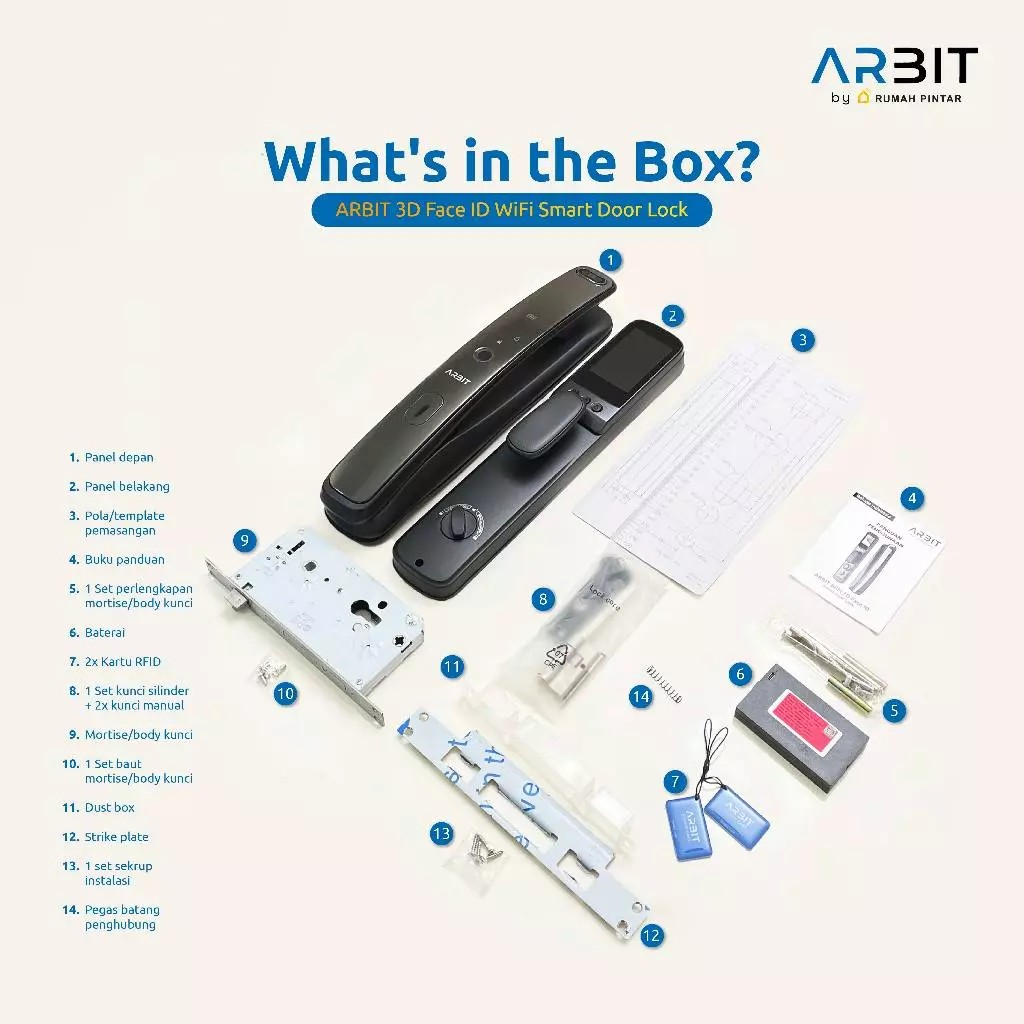 Arbit WiFi 3D Face ID Smart Home Door Lock