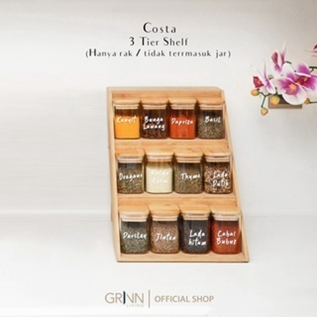 GrinnLiving Costa 3 Tier Shelf