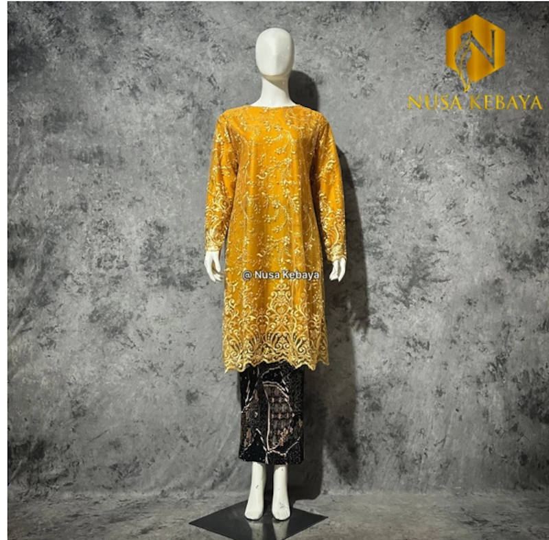 Nusa Kebaya Setelan Kebaya Tunik Tulle Bordir 2