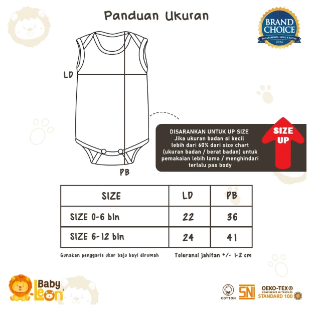  Baby Leon Jumper Bayi Lengan Kutung BC-024SK