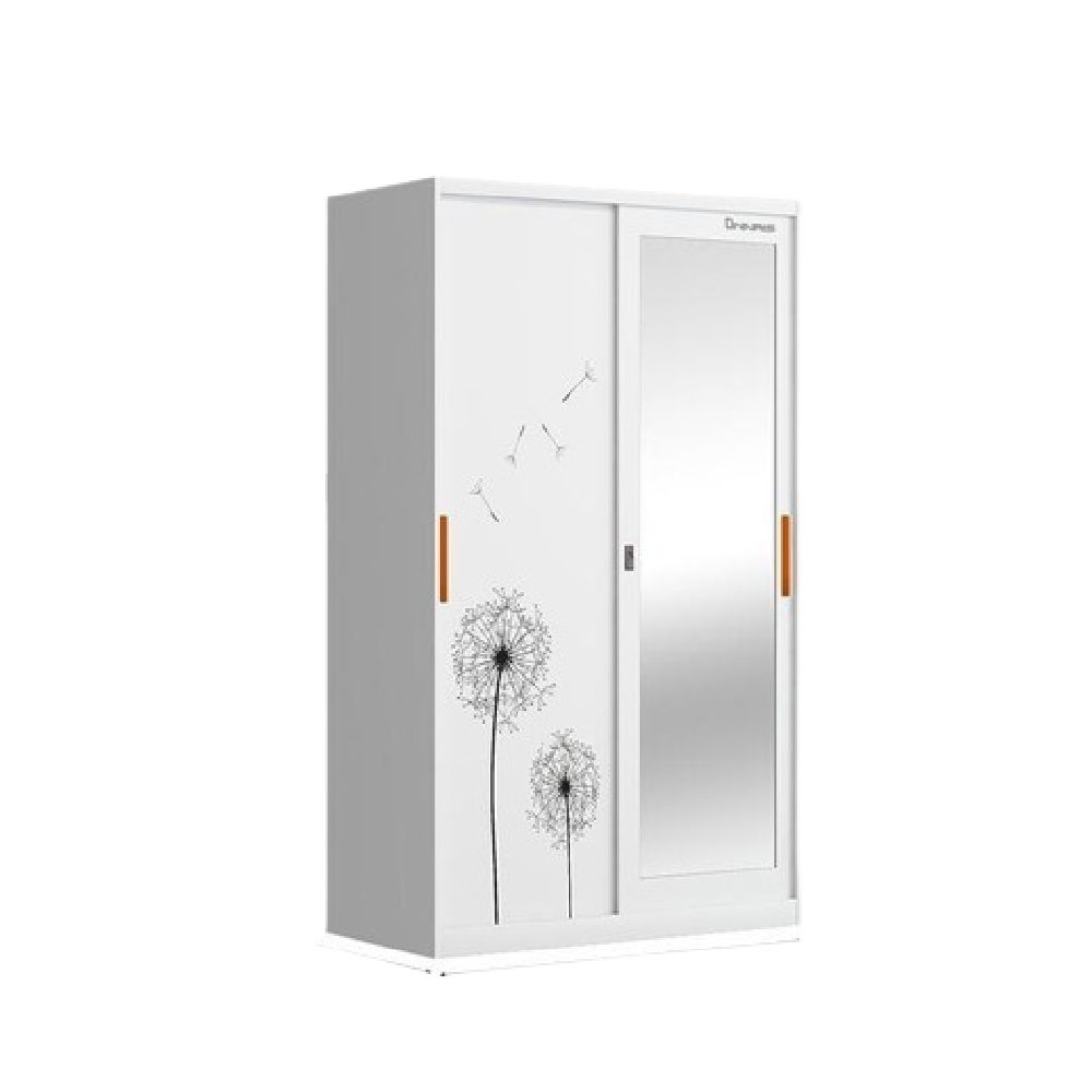 ONNAIS Lemari Pakaian Besi Sliding 2 Pintu Dandelion