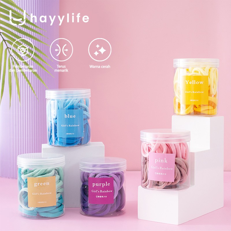 Trustfy Digital Indonesia Hayylife Ikat Rambut Nylon 50 pcs HL-BBA514