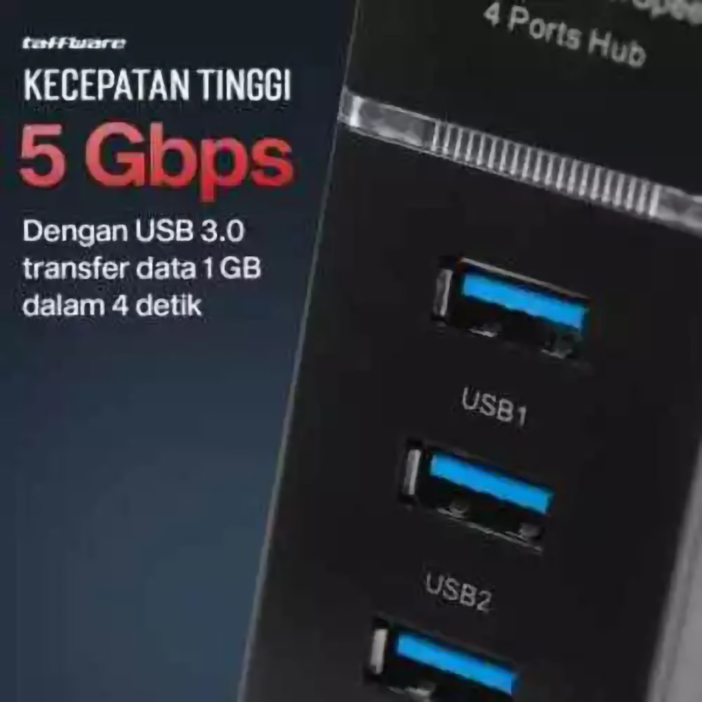 Taffware USB Hub 3.0 Adapter 4in1 USB 5Gbps 2