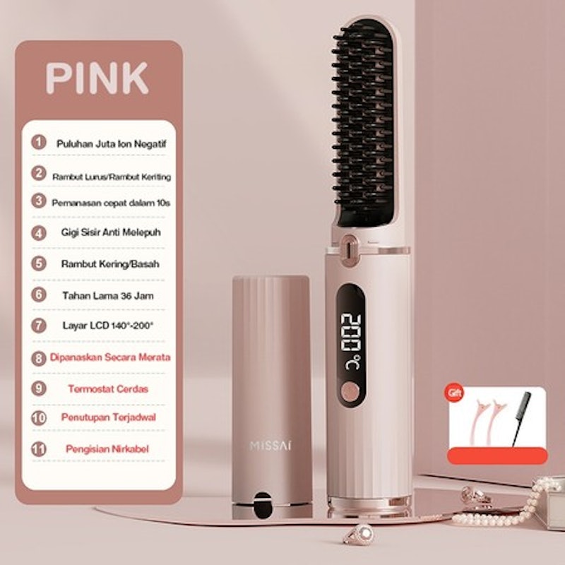 MISSAI 2in1 Sisir Catok Pelurus Rambut 5