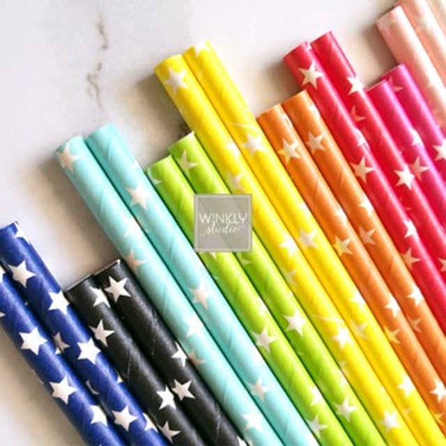 Sedotan Kertas Motif Bintang