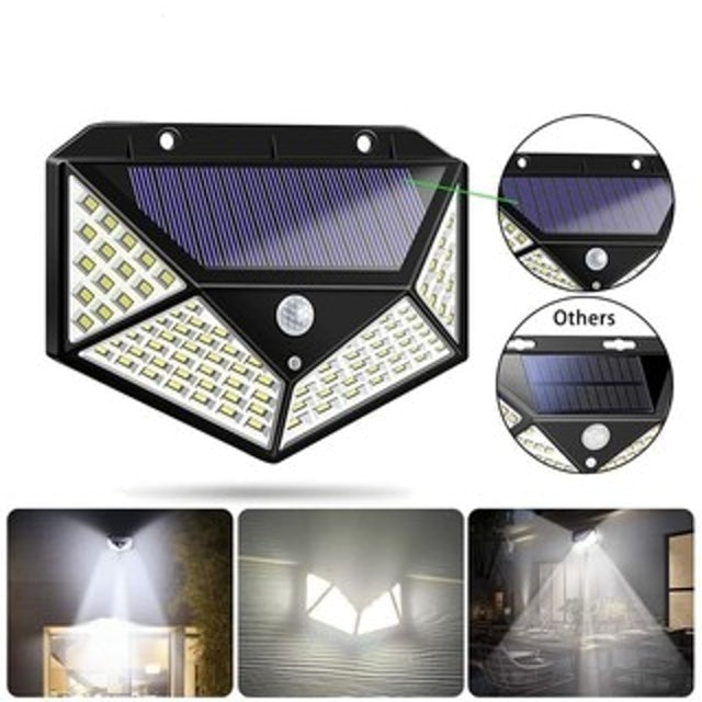 100 LED Lampu Dinding Outdoor Motion Detector Solar Cell