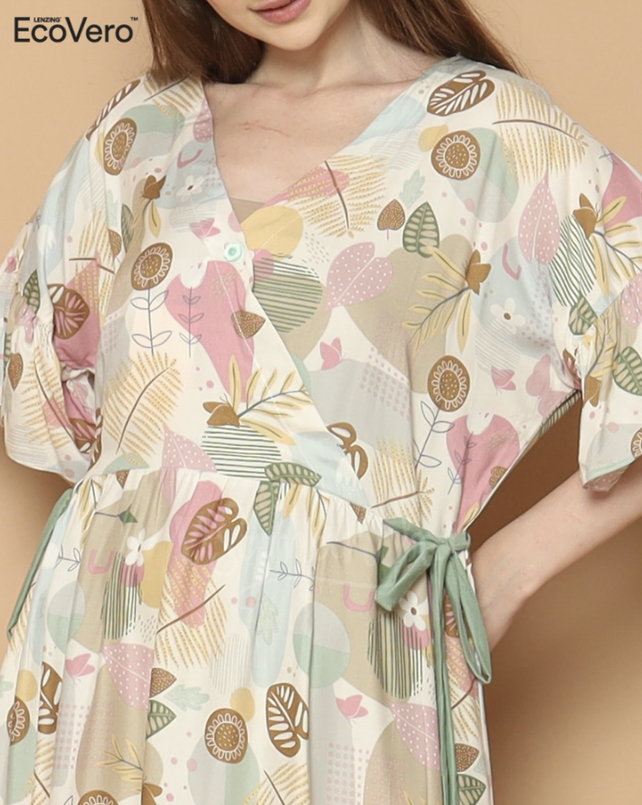 VSamantha Dress Kimono Ecovero Misae Greentea