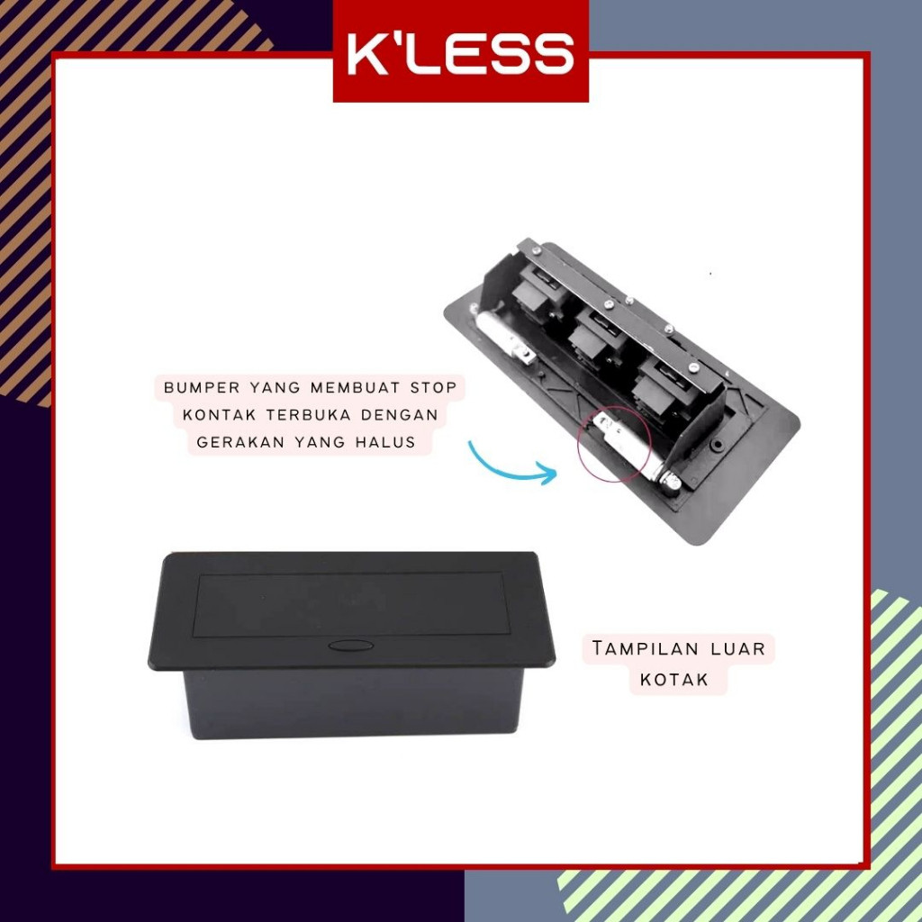  Stopkontak Meja Tanam 2 Socket 2 USB