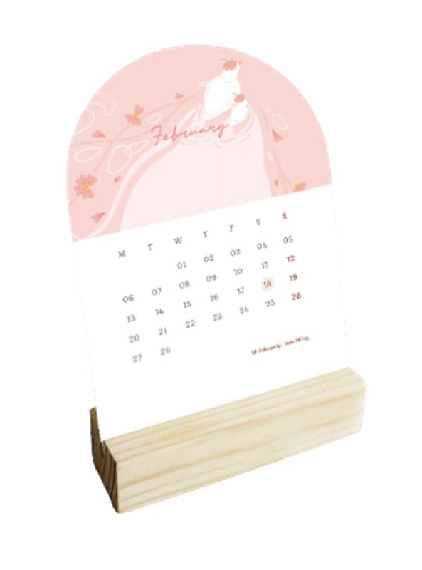 Aesthetic Calendar with Wooden Stand 2