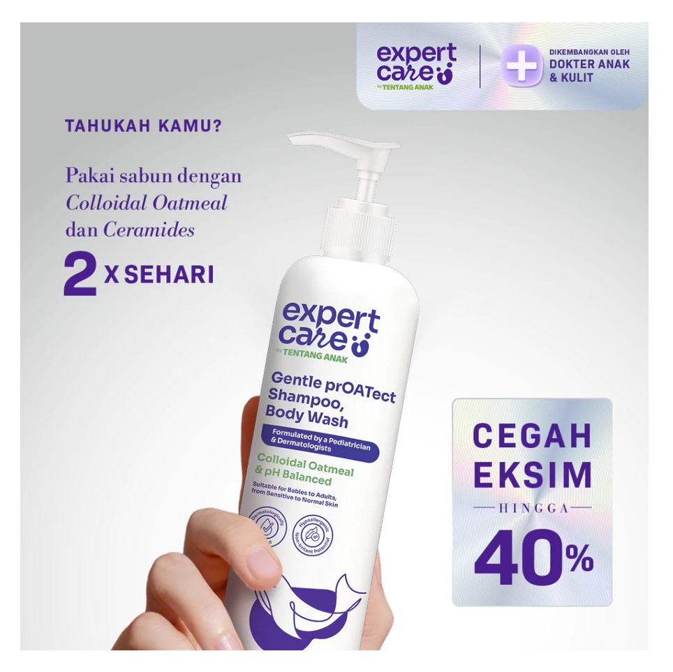 Tentang Anak Bahagia Expert Care by Tentang Anak Gentle prOATect Shampoo, Body Wash