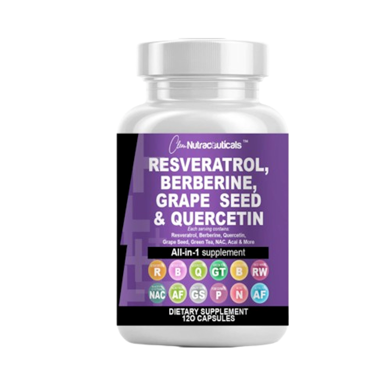 Clean Nutraceuticals Resveratrol, Berberine, Grape Seed & Quercetin 1