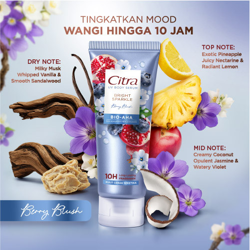 Unilever Indonesia Citra UV Body Serum Bright Sparkle Berry Blush BIO-AHA 