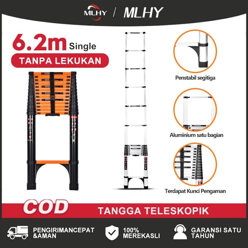 MLHY Single Telescopic Ladder 6.2M 2