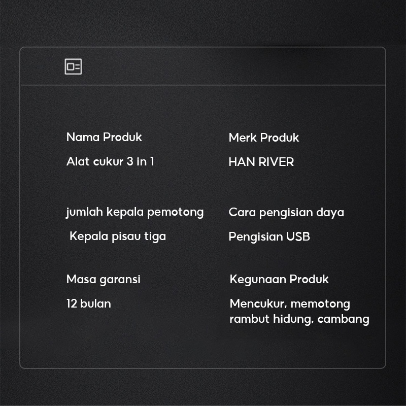 Han River Technology HAN RIVER Alat Cukur 3 in 1 HRTXD02-03