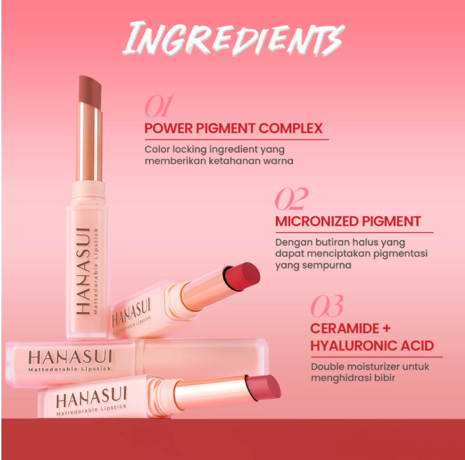 Eka Jaya Internasional Hanasui Mattedorable Lipstick 113 Tropical