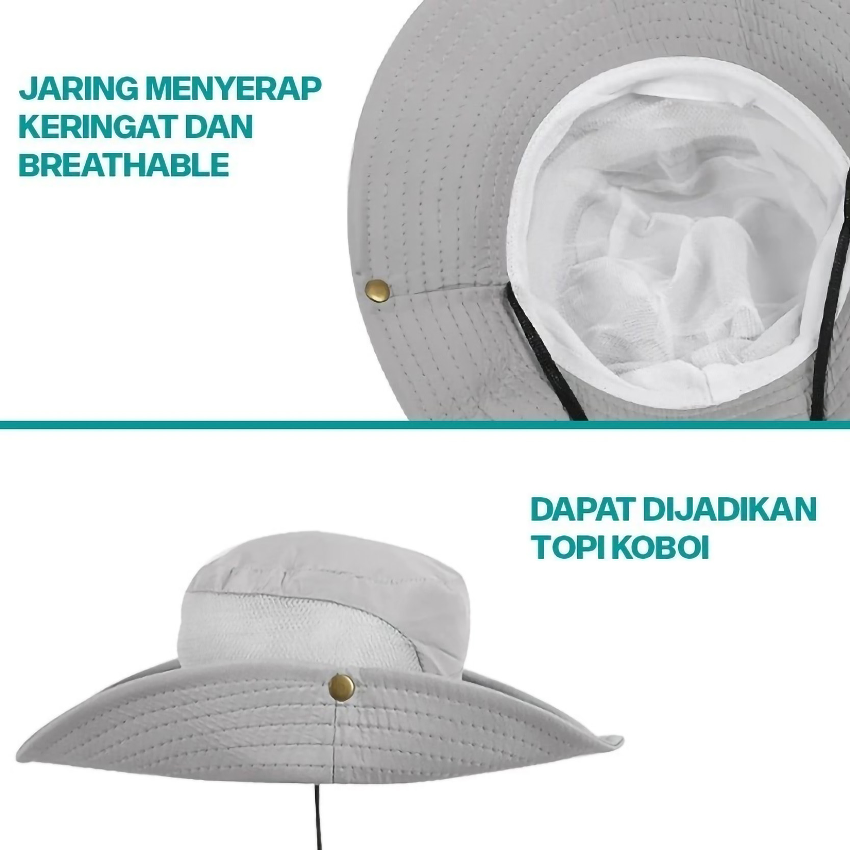 Elfs Active Topi Rimba Anti UV 2in1 Jungle Hat 4