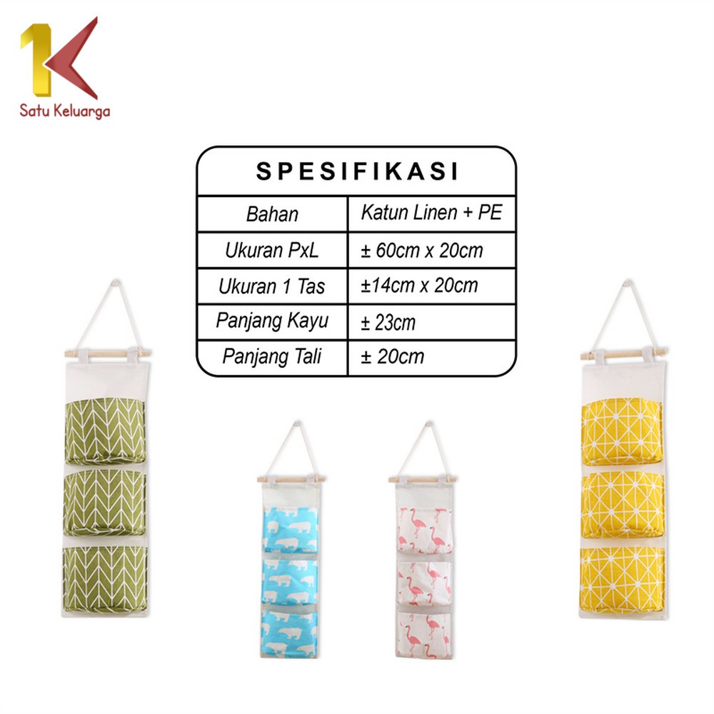  Satu Keluarga Pouch Gantung 3 Sekat Multifungsi C733
