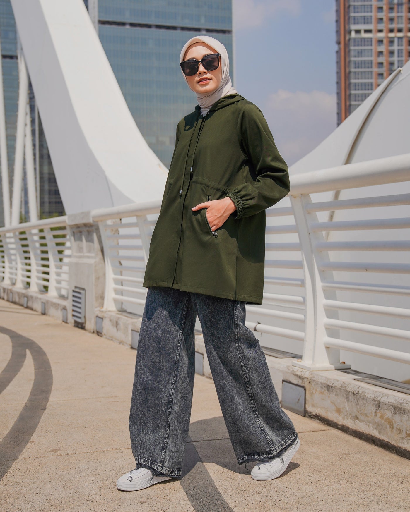 GEULIS Jaket Parka Basic Color - Army