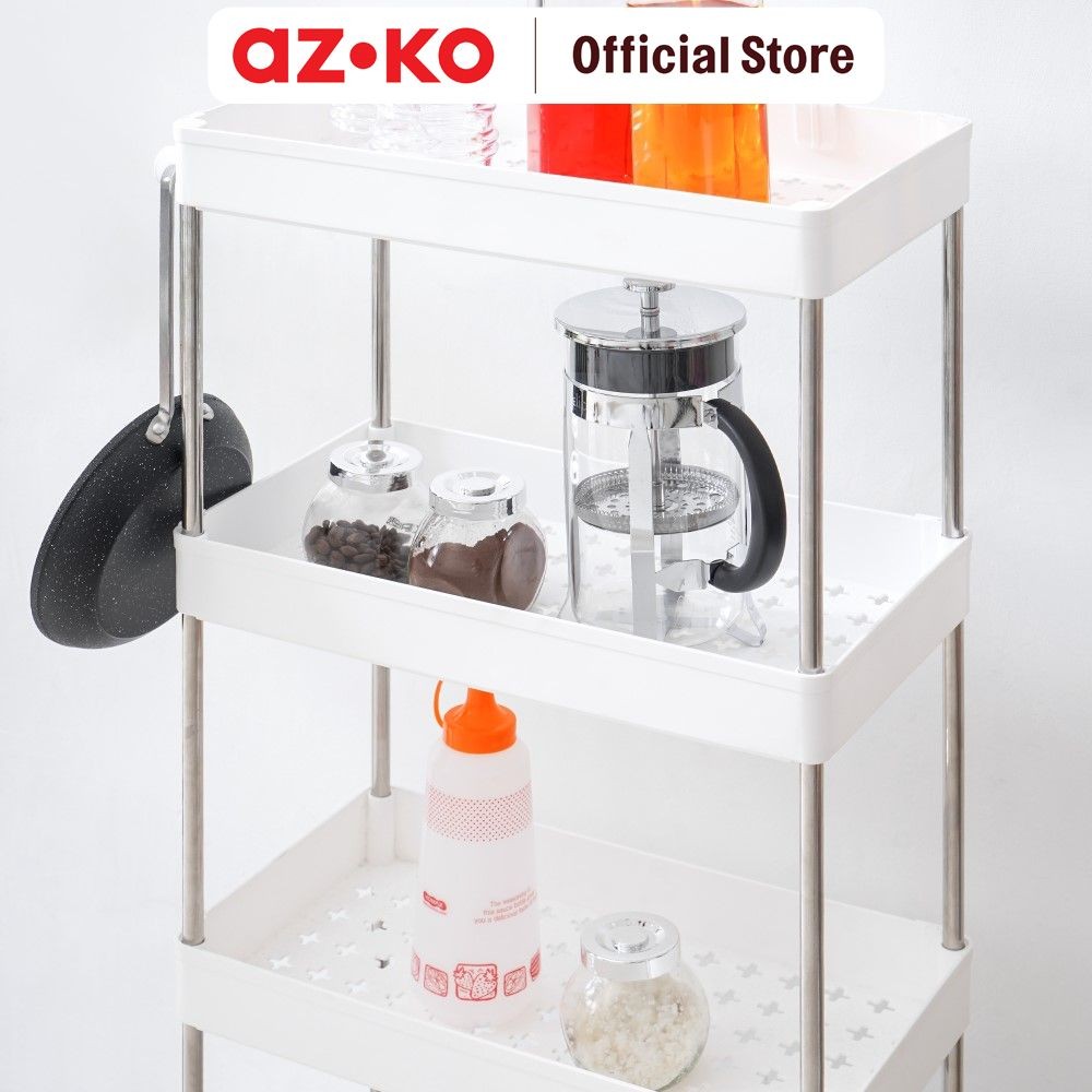 Aspirasi Hidup Indonesia AZKO Stora Rak Troli 4 Tingkat Putih