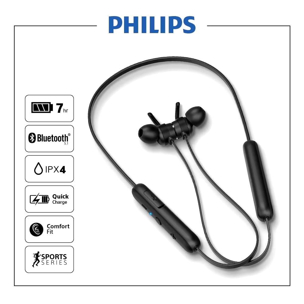 Philips Electronics Philips Philips Black In-Ear Wireless Sport Earphone TAE1205