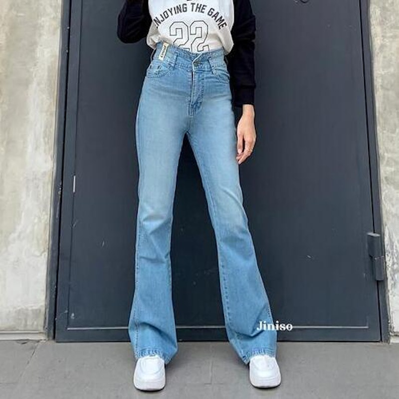 JINISO Ultra Highwaist Cutbray Stretch Jeans Hangout 2