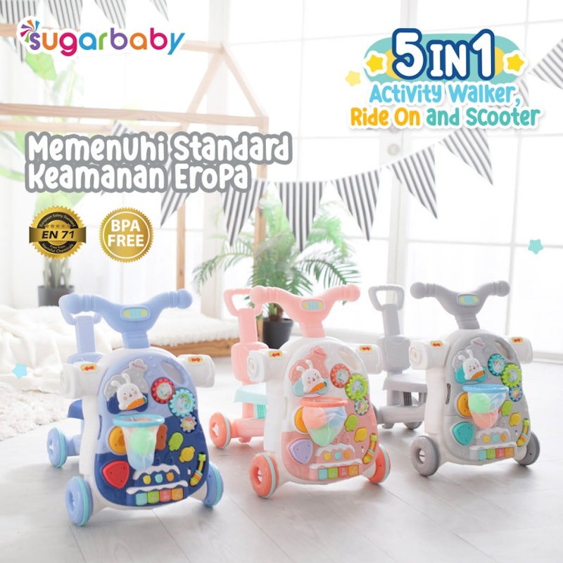 SugarBaby 5in1 Activity Walker, Ride-On, and Scooter 2