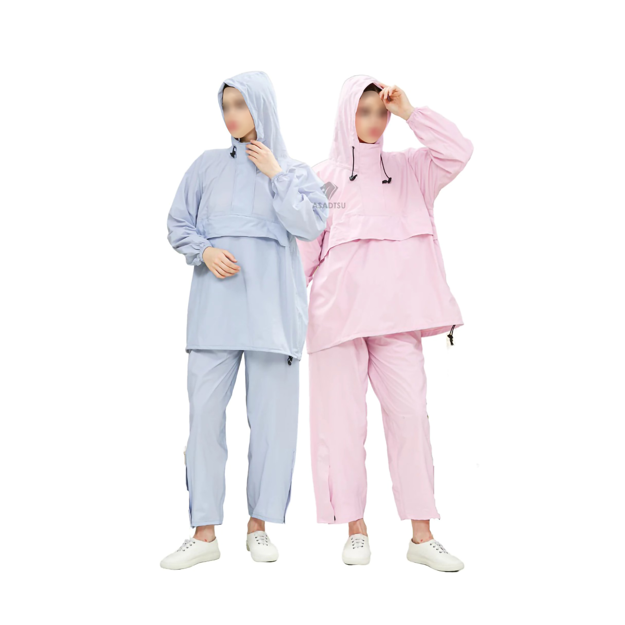 ASADTSU Jas Hujan Saku Kangguru Besar Setelan Dewasa