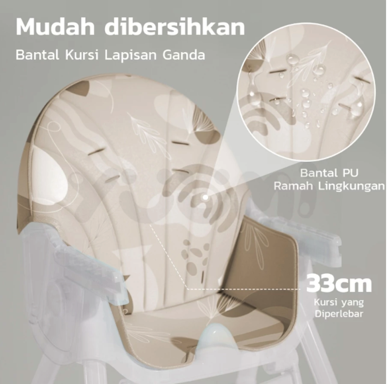 Yuumi Kursi Makan Bayi Lipat & Beroda 5