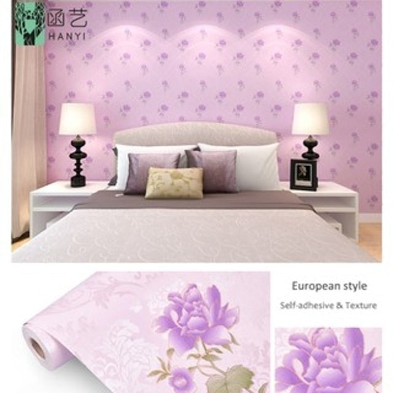 Wallpaper Dinding Motif Bunga Rose Ungu 3