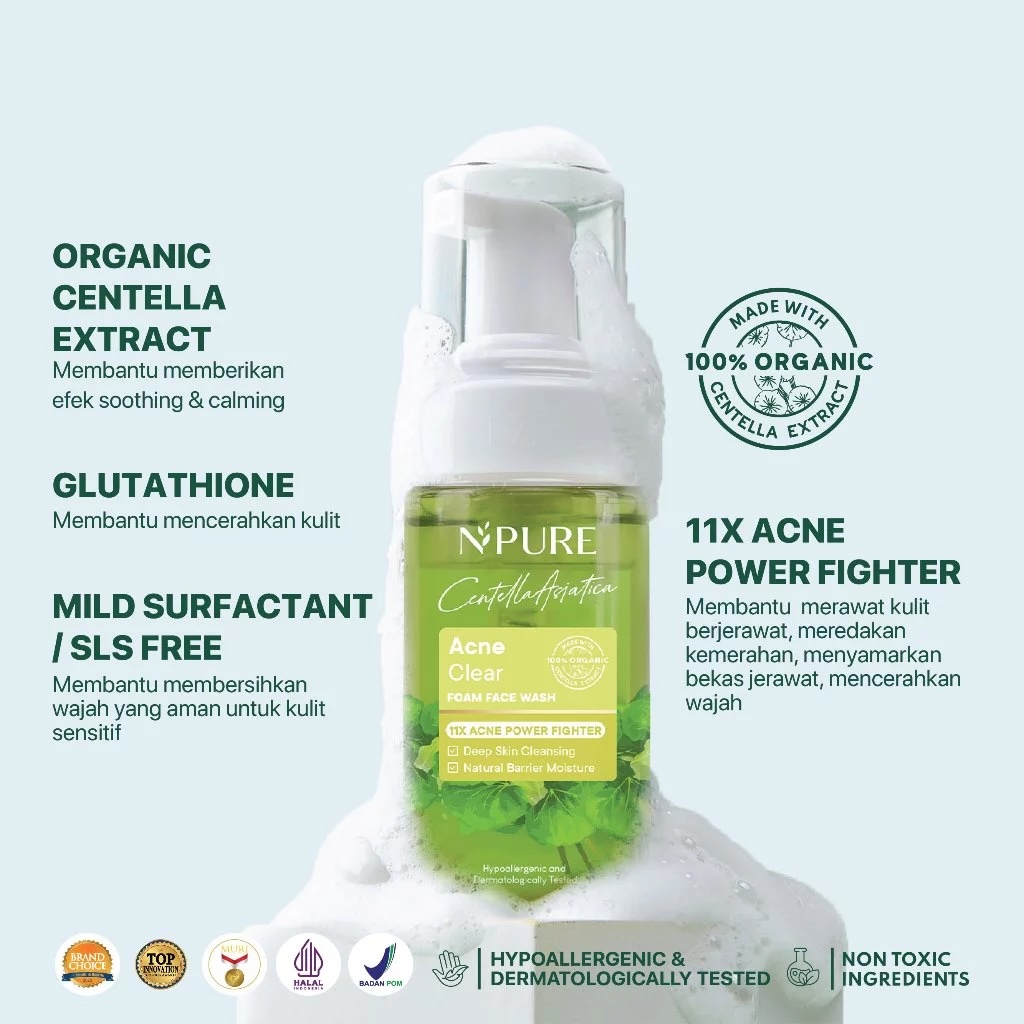 Penta Natural Kosmetindo N'PURE Acne Clear Foam Face Wash