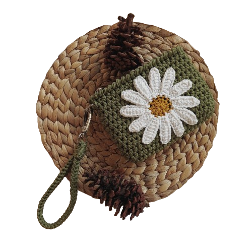 Rnwad Rajut Daisy Crochet Coin Purse