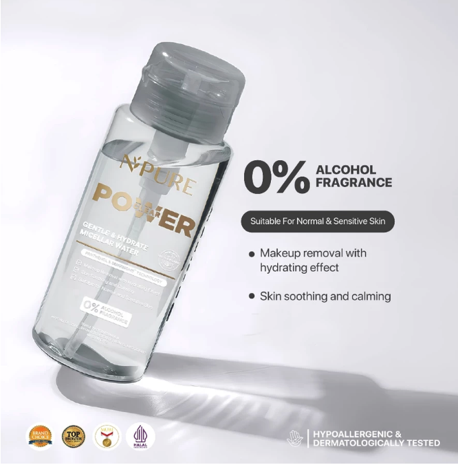 Penta Natural Kosmetindo N'PURE Power Clear Gentle & Hydrate Micellar Water 