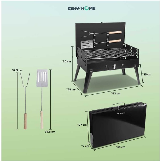 TaffHOME  Alat Panggang Arang BBQ Outdoor Grill Stove Foldable HWSK77