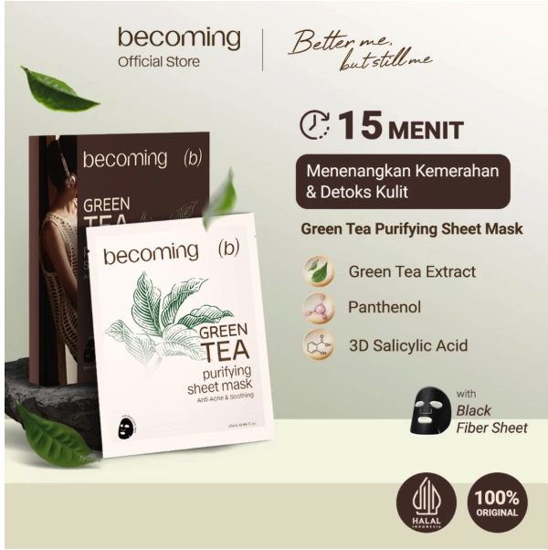 Kosmetika Global Indonesia becoming Green Tea Purifying Sheet Mask
