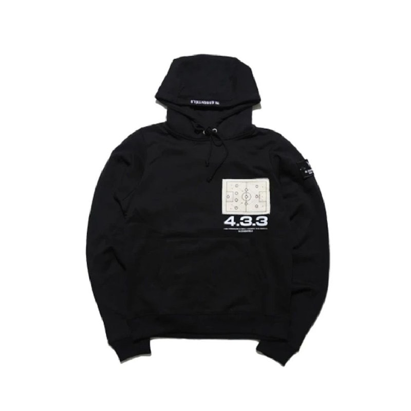 W.Essentiels Jaket Milieu De Terrain Oversize Apllique Hoodie Noir Black 1