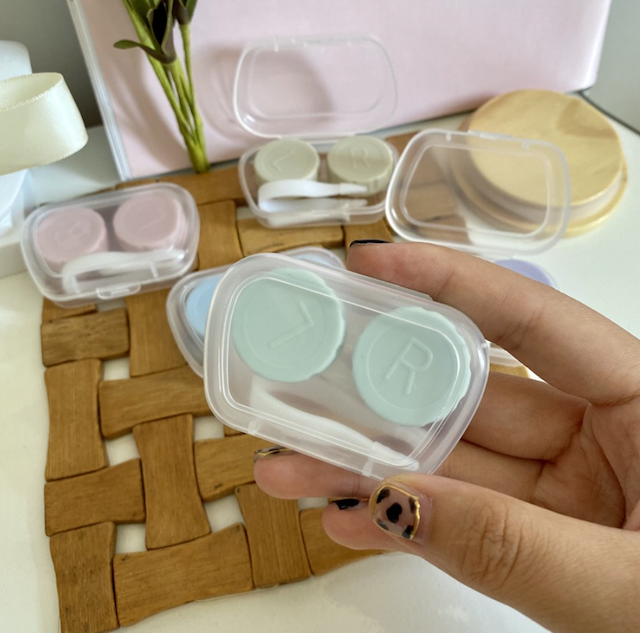 COOLBAR Travel Kit Mini Cute Pastel Transparent Softlens Case