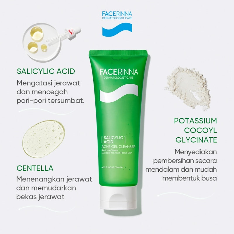 FACERINNA Salicylic Acid Acne Gel Cleanser 4