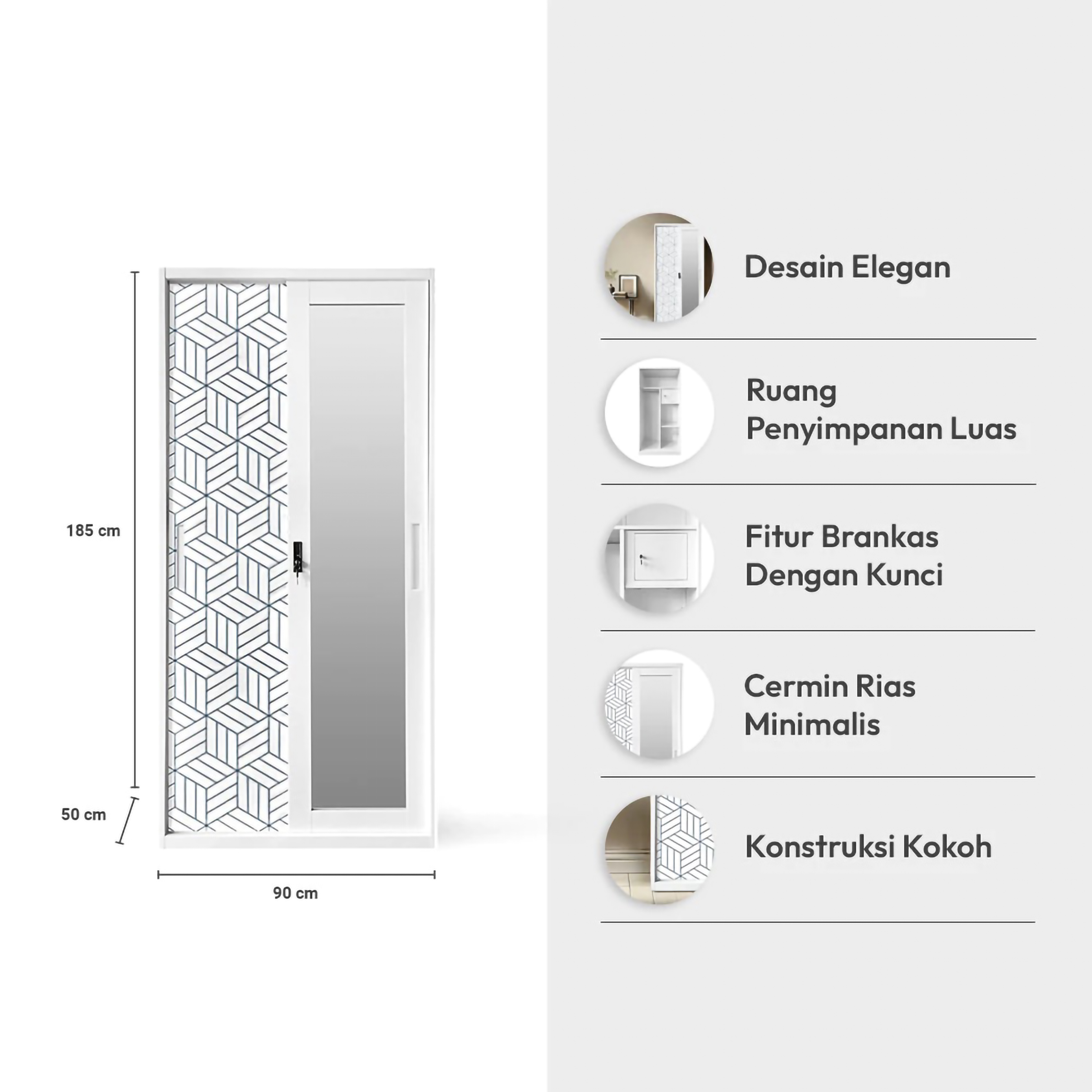Home Center Indonesia Informa Wilmer Lemari Pakaian 2 Pintu