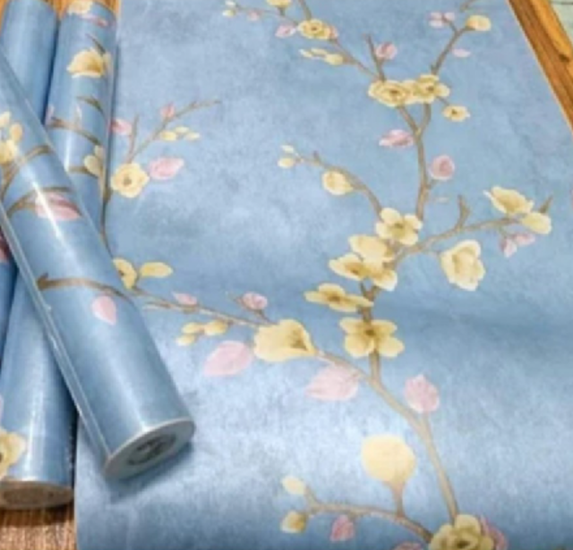  Wallpaper Stiker Dinding Motif Bunga Sakura Pink Cream