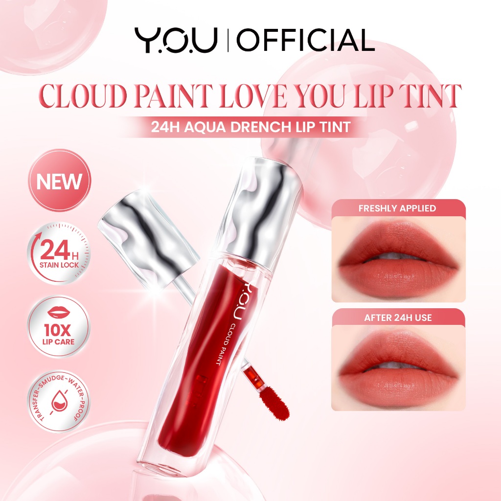 HEBE Beauty Style Y.O.U Cloud Paint Love You Lip Tint R999 Peachy Orange