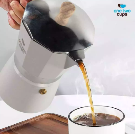 One Two Cups Moka Pot Espresso Coffee Maker Stovetop 5