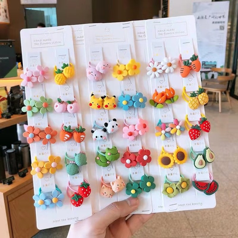 Tritail Set Ikat Rambut Anak Karakter Lucu 2