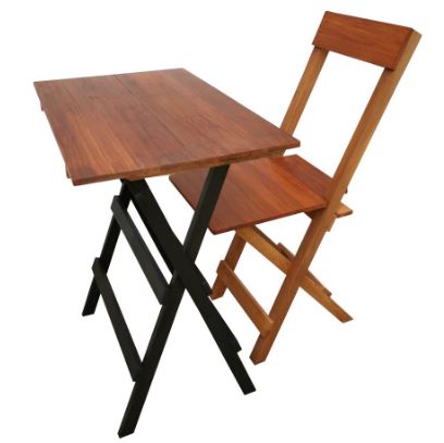 Set Meja dan Kursi Lipat Kayu Serbaguna