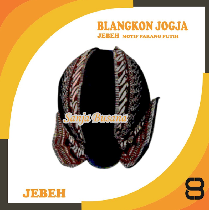 Blangkon Lipat Motif Parang Putih 2
